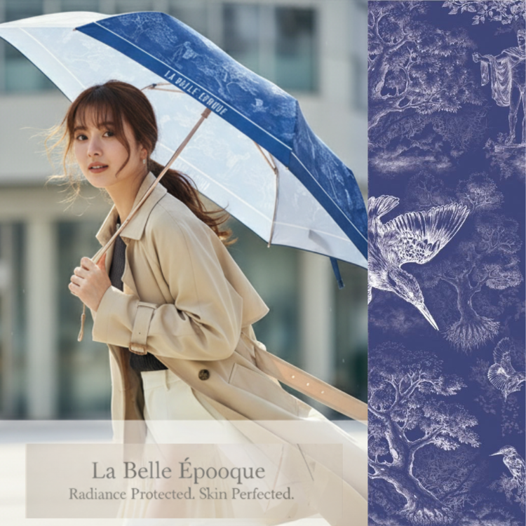 【La belle époque / 輕量手開折傘】藝術家聯名手繪款|晴雨兼用|超潑水